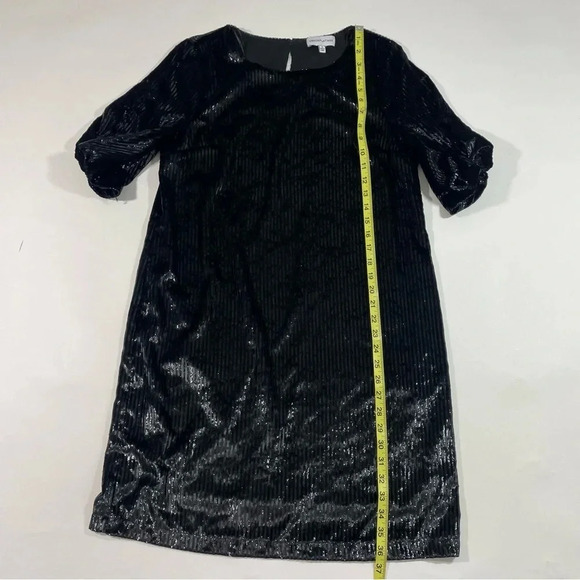 Gibson Latimer Velvet Metallic Stripe Shift Dress - Picture 8 of 8